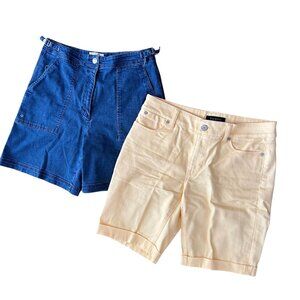 Talbots Denim Bermuda Shorts Two Pair Mid Rise Size 6 Preppy